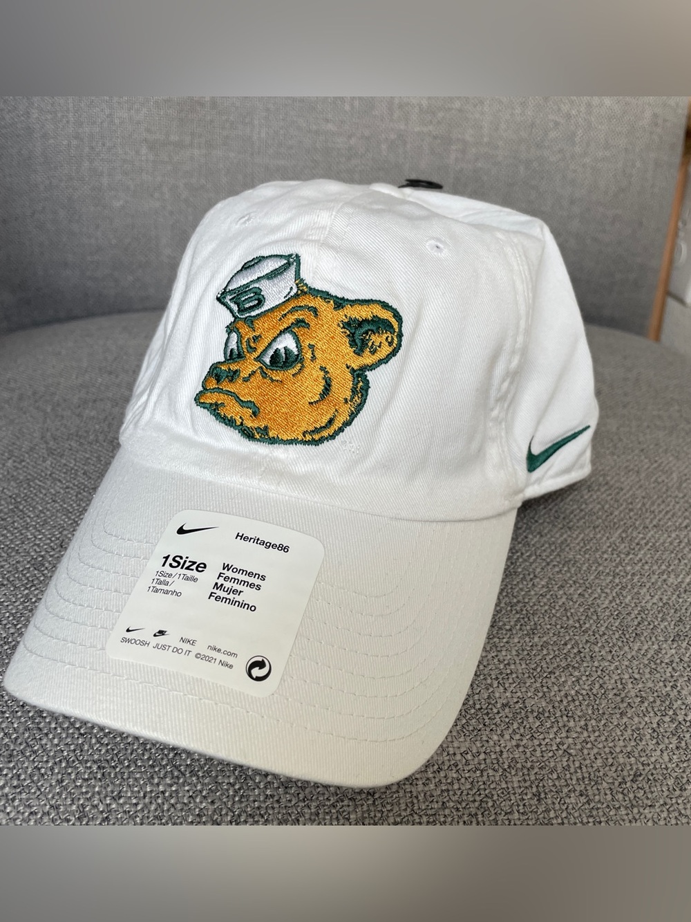 Nike White Cap Baylor Bears Embroidery Logo Heritage86 Women's